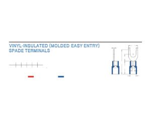 MR-SVYBL Series — Spade Terminals (Vinyl-insulated (moulded easy entry), brazed seam, long tongue)
