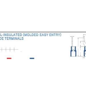 Spade Terminals — dimensioned outline drawing