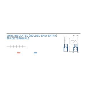 MR-SVYBL Series — Spade Terminals (Vinyl-insulated (moulded easy entry), brazed seam, long tongue)