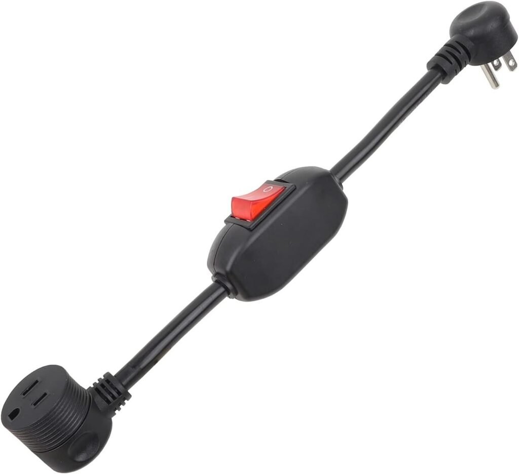 Angled Inline On/Off Switch Extension Cord 3-Prong 3 Outlet PVC Insulated Heavy Duty - MR-SW-01