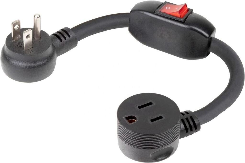 Angled Inline On/Off Switch Extension Cord 3-Prong 3 Outlet PVC Insulated Heavy Duty - MR-SW-01