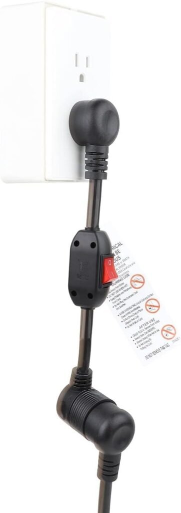 Angled Inline On/Off Switch Extension Cord 3-Prong 3 Outlet PVC Insulated Heavy Duty - MR-SW-01