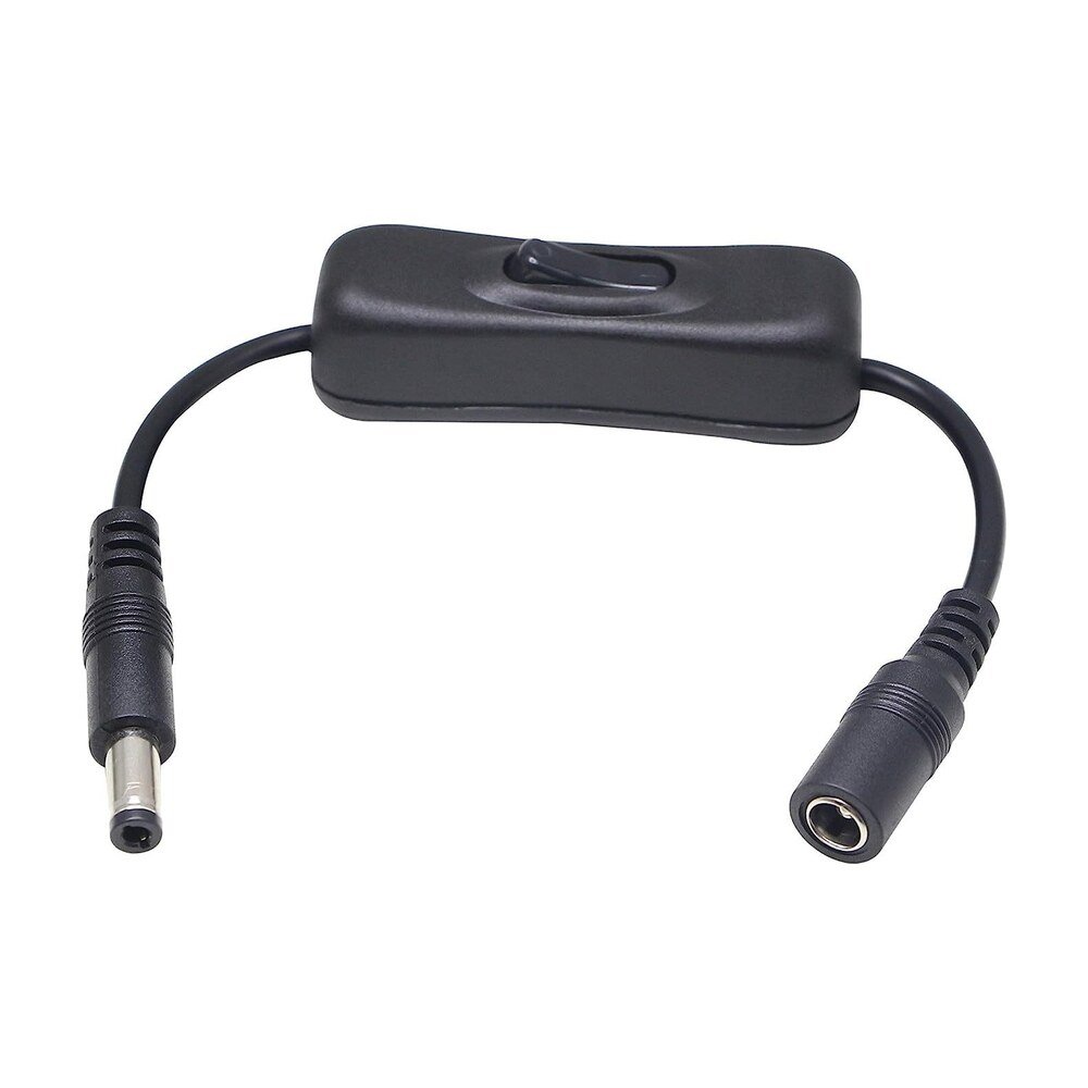 20cm DC 5.5mm x 2.1mm Male to Female 12V Copper PVC On/Off Switch Cable for LED CCTV - MR-SW-05