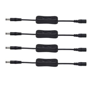 20cm DC 5.5mm x 2.1mm Male to Female 12V Copper PVC On/Off Switch Cable for LED CCTV - MR-SW-05