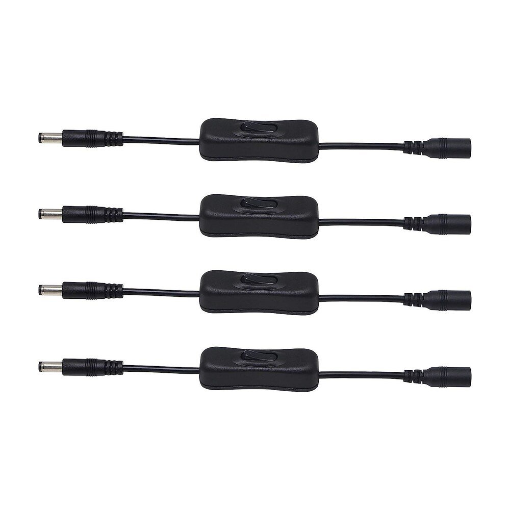 20cm DC 5.5mm x 2.1mm Male to Female 12V Copper PVC On/Off Switch Cable for LED CCTV - MR-SW-05