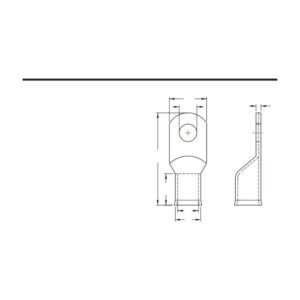 Copper Tubular Lugs — dimensioned outline drawing