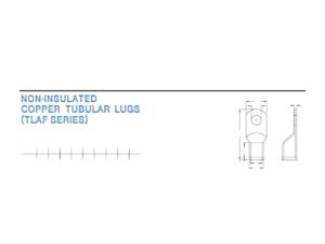 Copper Tubular Lugs — dimensioned outline drawing