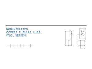 Copper Tubular Lugs — dimensioned outline drawing