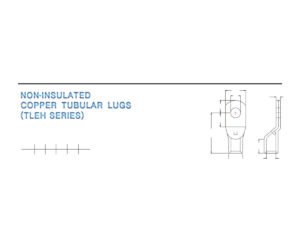 Copper Tubular Lugs — dimensioned outline drawing