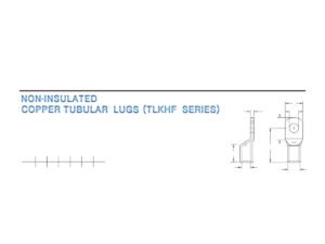 Copper Tubular Lugs — dimensioned outline drawing