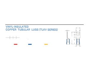 Copper Tubular Lugs — dimensioned outline drawing