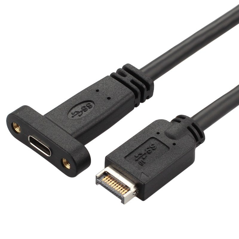 USB 3.1 Gen 2 10Gbps 20-Pin Header to USB-C Panel Cable - MR-USB-01