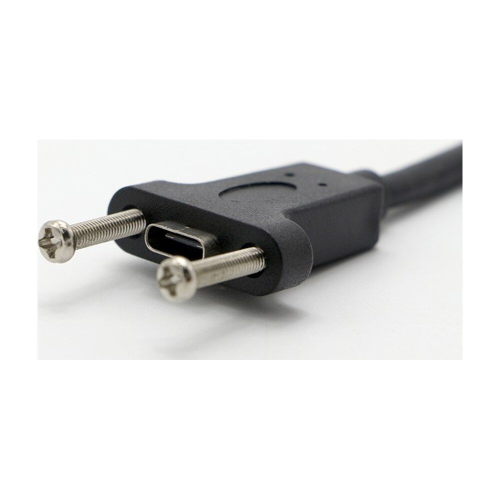 Screw-Locking USB-C Male to Female Panel Mount Cable - MR-USB-02