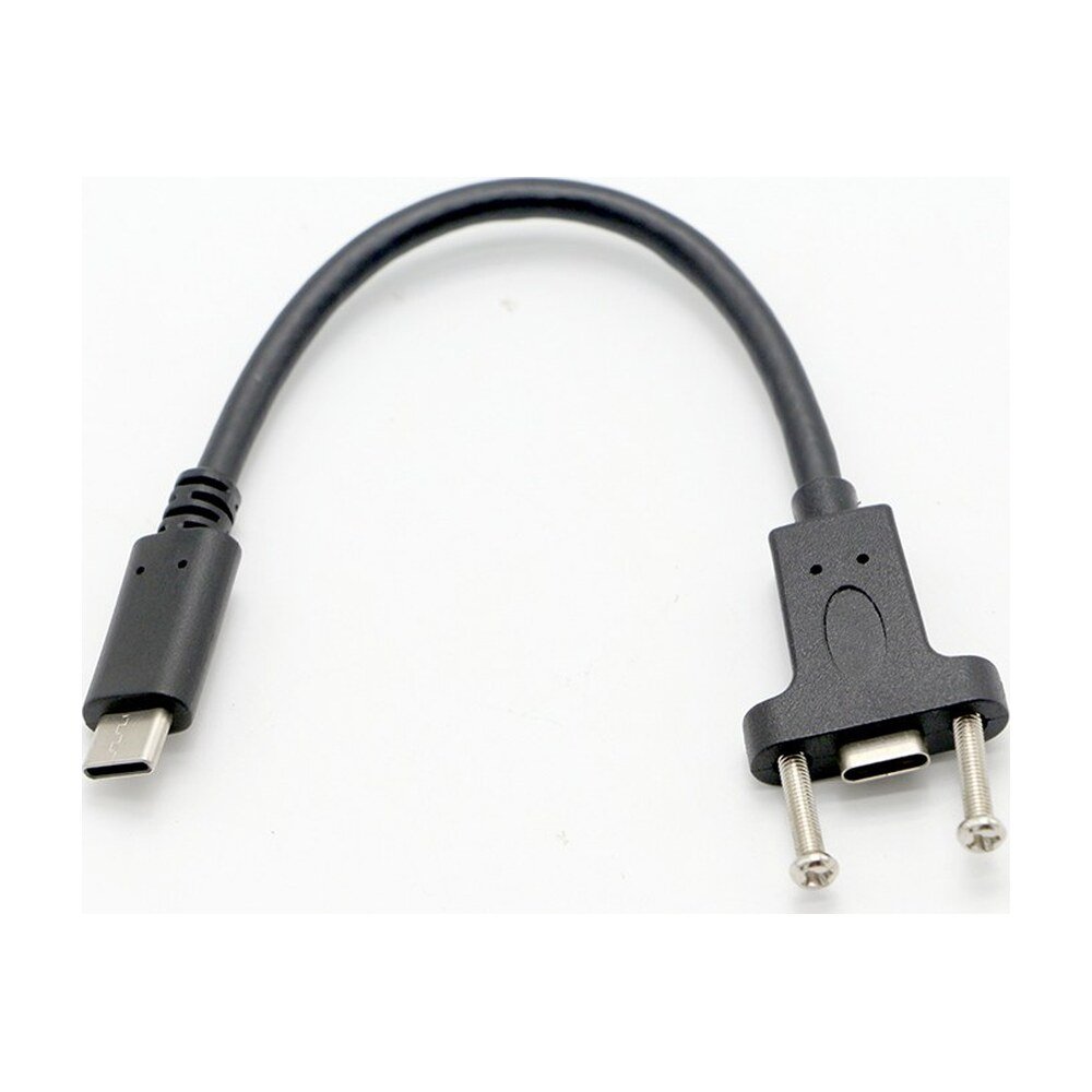 Screw-Locking USB-C Male to Female Panel Mount Cable - MR-USB-02