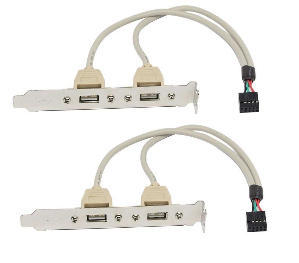 2 Port USB 2.0 Motherboard Rear Panel IDC 9-Pin Adapter Cable - MR-USB-03