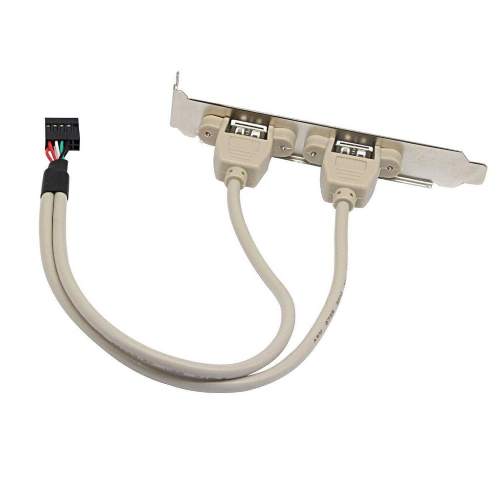 2 Port USB 2.0 Motherboard Rear Panel IDC 9-Pin Adapter Cable - MR-USB-03