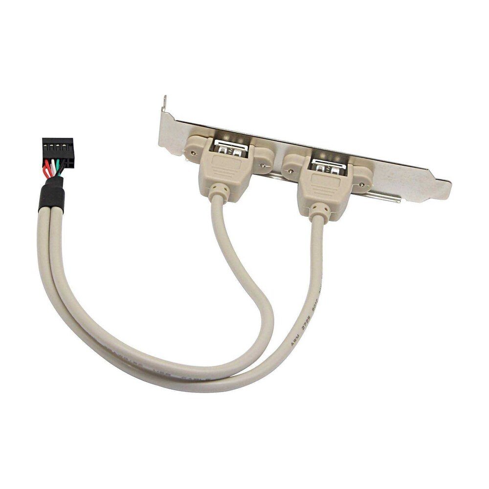 2 Port USB 2.0 Motherboard Rear Panel IDC 9-Pin Adapter Cable - MR-USB-03