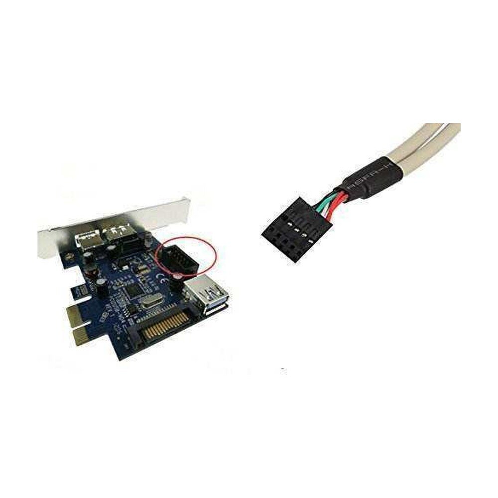 2 Port USB 2.0 Motherboard Rear Panel IDC 9-Pin Adapter Cable - MR-USB-03