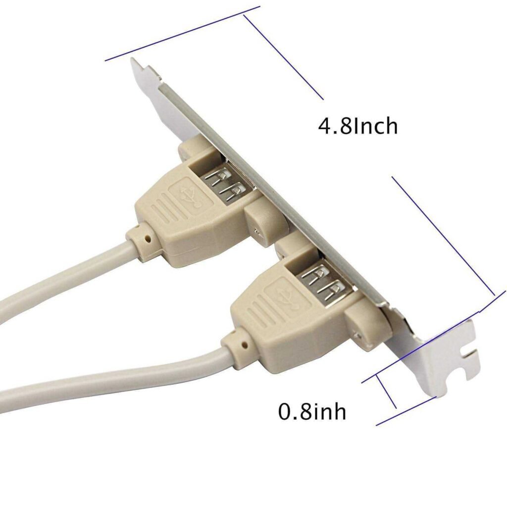 2 Port USB 2.0 Motherboard Rear Panel IDC 9-Pin Adapter Cable - MR-USB-03