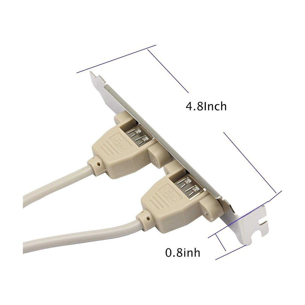 2 Port USB 2.0 Motherboard Rear Panel IDC 9-Pin Adapter Cable - MR-USB-03