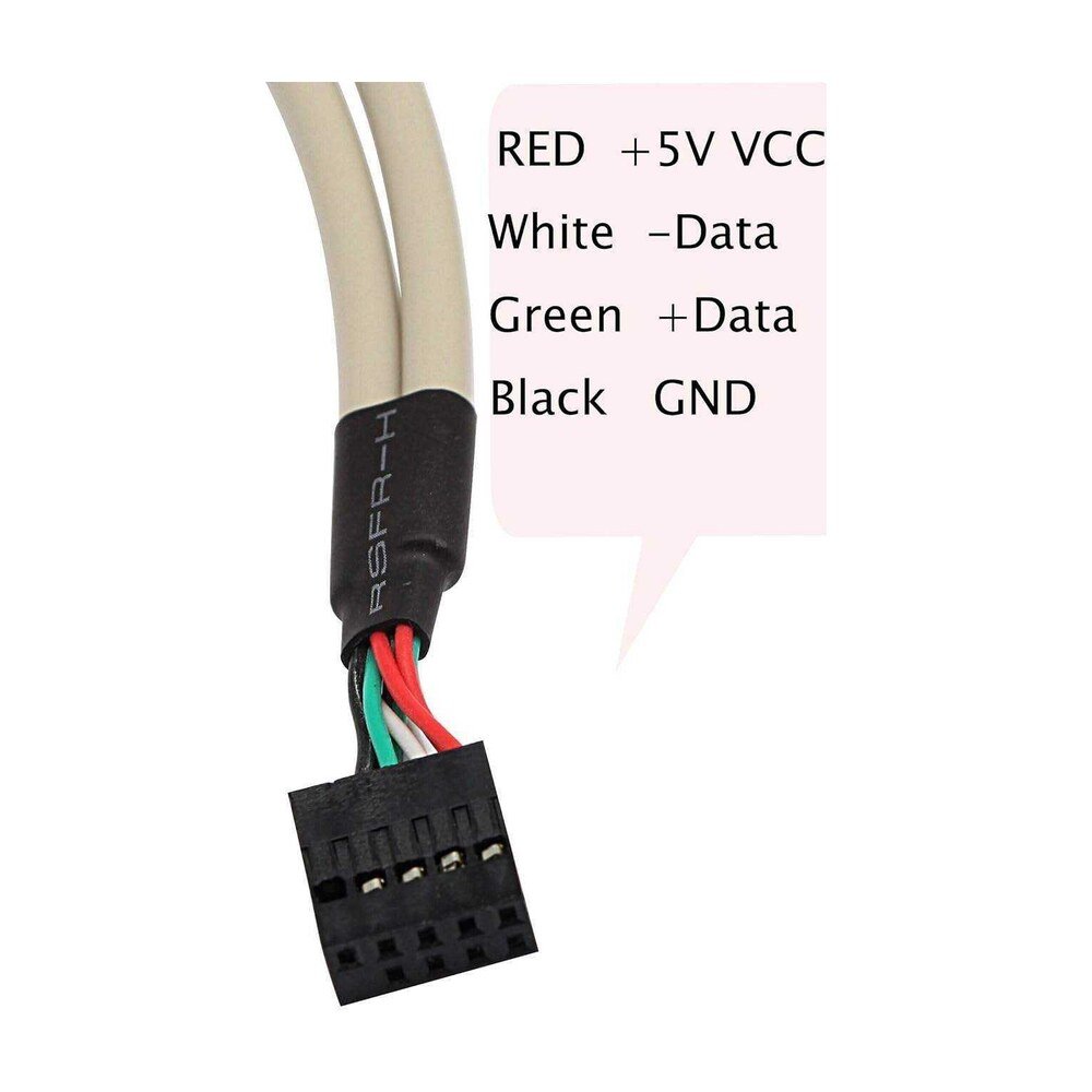 2 Port USB 2.0 Motherboard Rear Panel IDC 9-Pin Adapter Cable - MR-USB-03