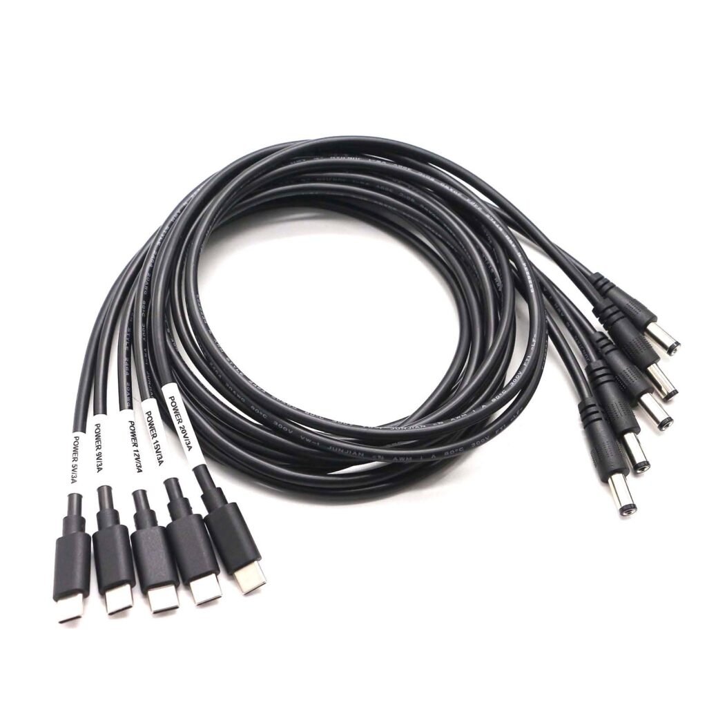 USB Type-C Male to DC 5.5 x 2.1mm PD Trigger Cable, 3A - MR-USB-04