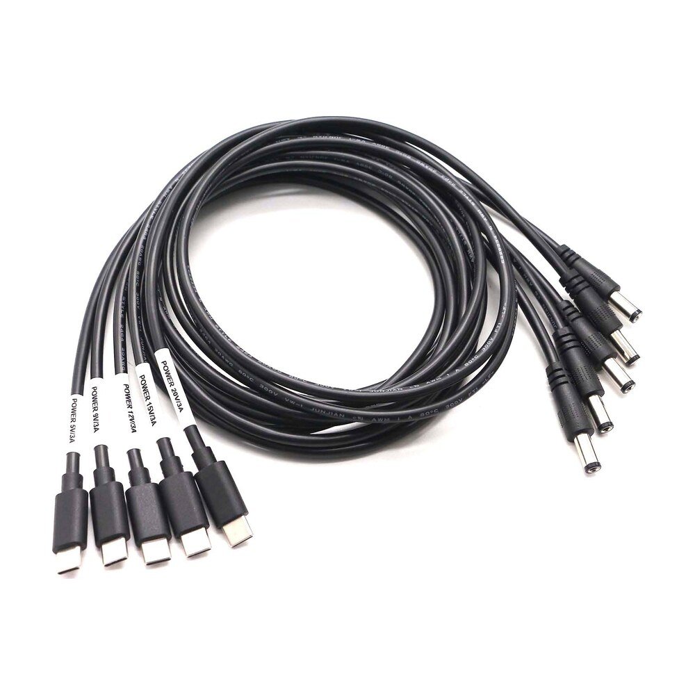 USB Type-C Male to DC 5.5 x 2.1mm PD Trigger Cable, 3A - MR-USB-04