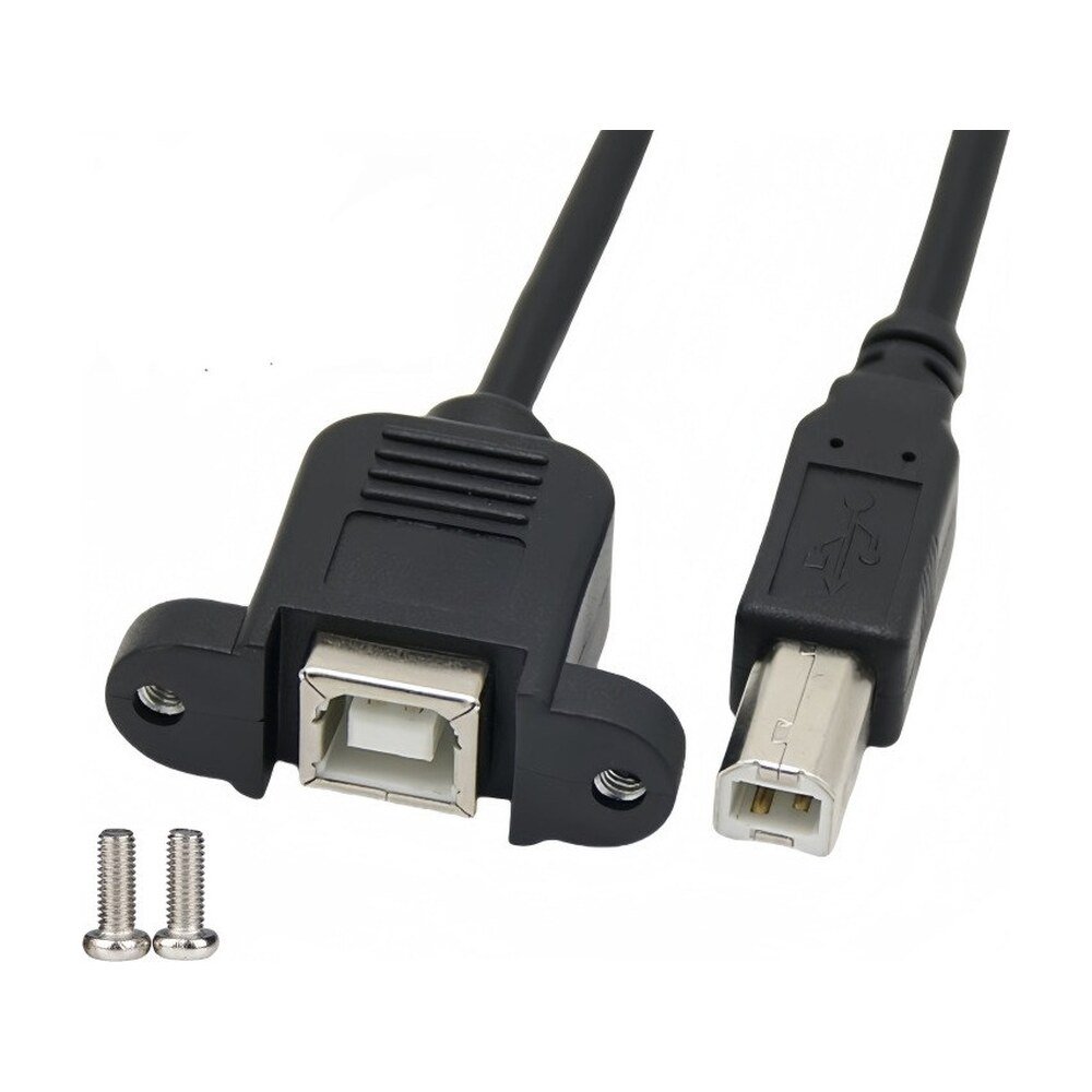 USB 2.0 Type B Male to Female Panel Mount Adapter Cable - MR-USB-06