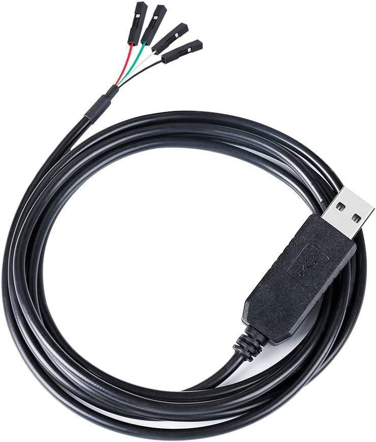 MR-USB-TTL-A4 USB to TTL Serial Cable, USB Type A to 4-Pin Dupont 0.1 in Header, 3.3V / 5V