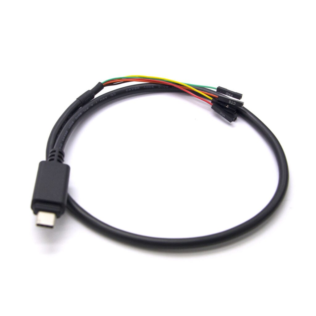 MR-USB-TTL-C4 USB-C to TTL Serial Cable, 4-Pin Dupont 0.1 in Header, 3.3V / 5V, FTDI FT232RL