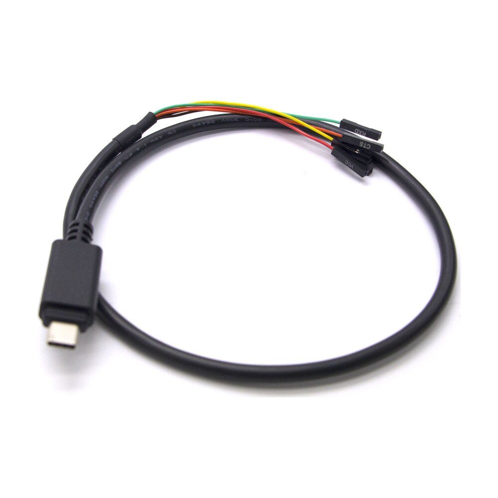 MR-USB-TTL-C4 USB-C to TTL Serial Cable, 4-Pin Dupont 0.1 in Header, 3.3V / 5V, FTDI FT232RL