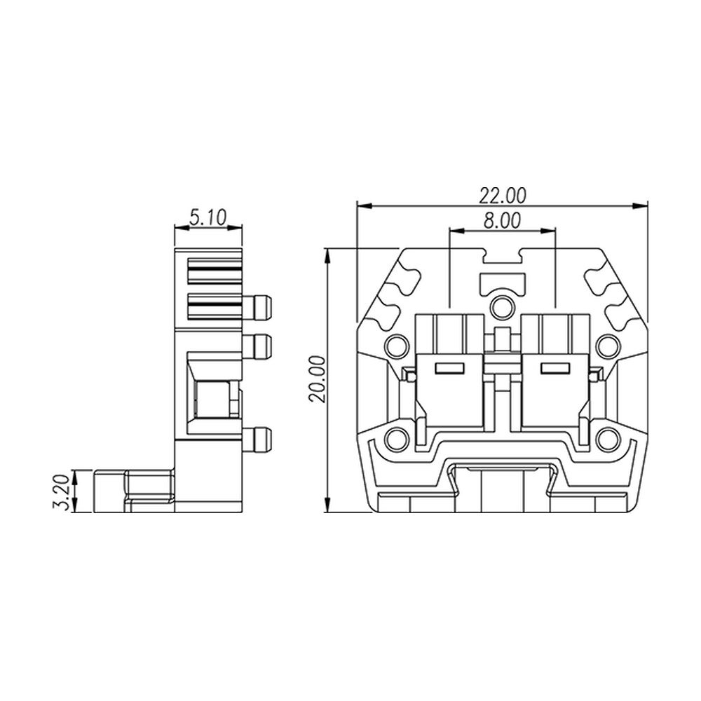 PM2.5N — DIN rail terminal blocks, Panel mounting terminal blocks
