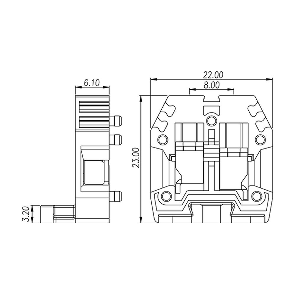 PM4N — DIN rail terminal blocks, Panel mounting terminal blocks