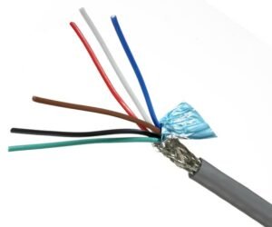 Quabbin 7635 - Quabbin Multiconductor RS-232, AWM 2464 – 22 AWG, 10 conductor, shielded, PVC, Chrome Gray
