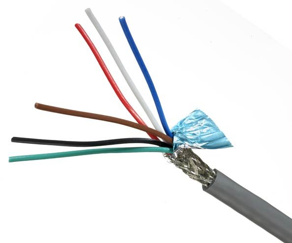 Quabbin 7635 - Quabbin Multiconductor RS-232, AWM 2464 – 22 AWG, 10 conductor, shielded, PVC, Chrome Gray