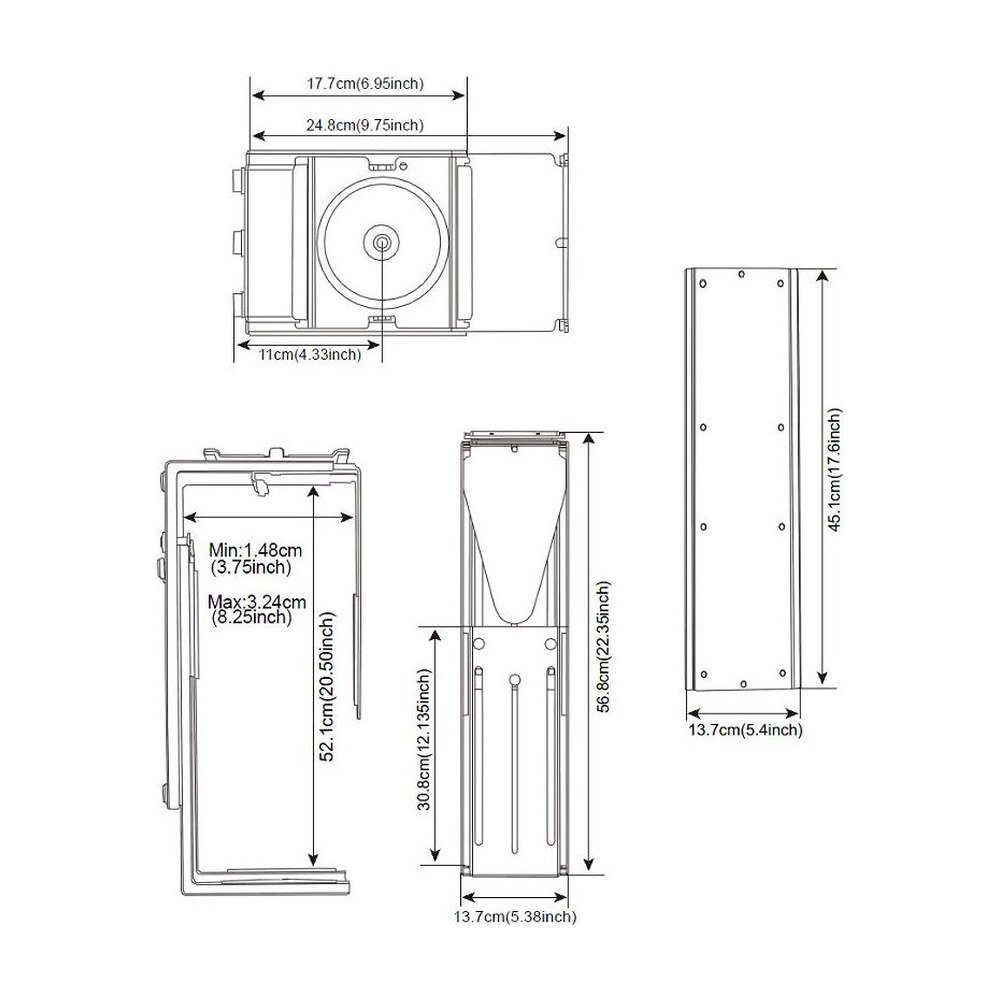 CPU Holder - Under Desk, Adjustable & Metal - KCPU-503