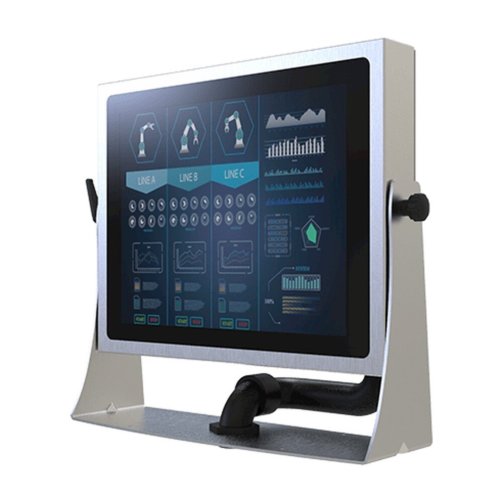 Winmate R15L100-SPC369-P1 15" IP69K Stainless Display with Waterproof sealed conduit pipe