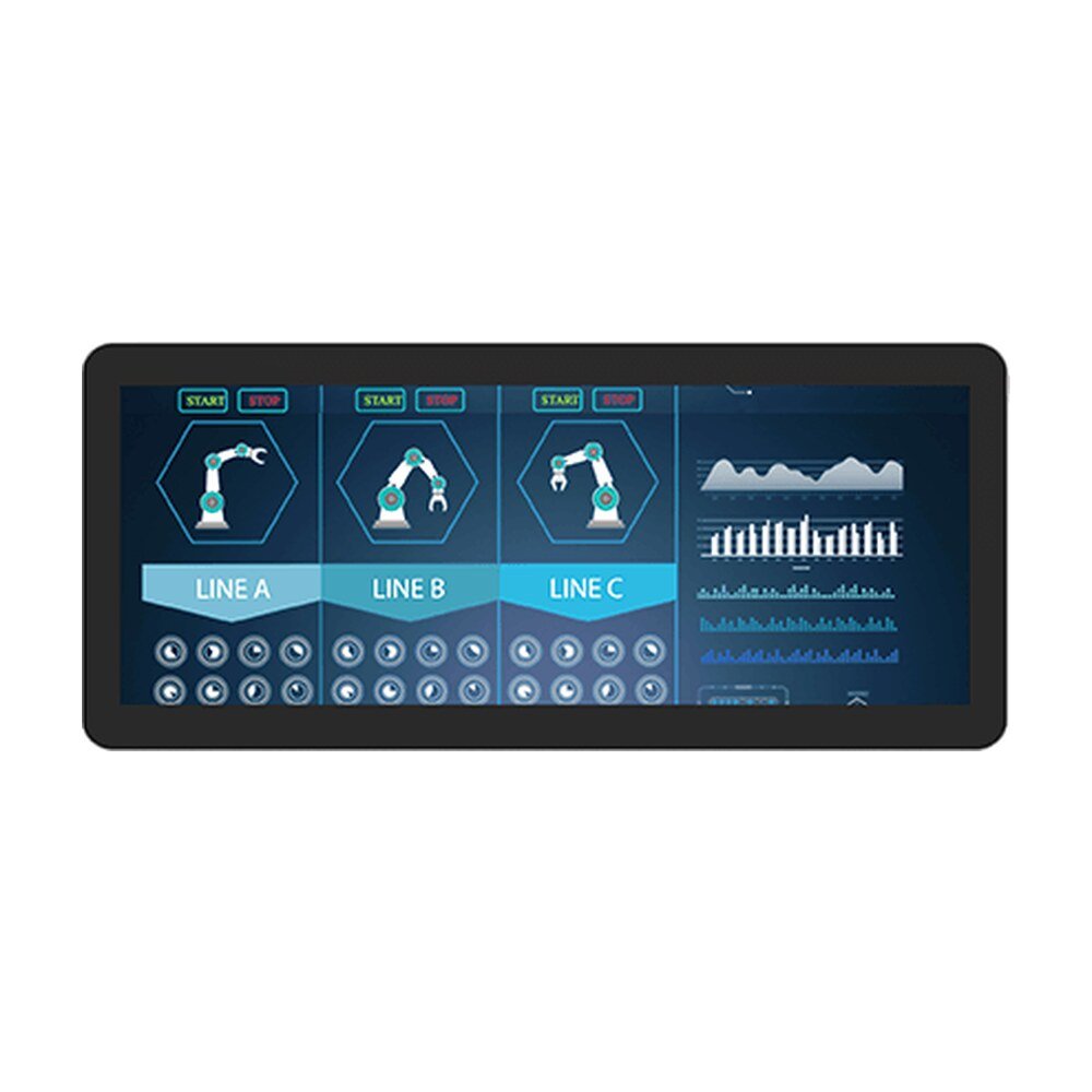 Winmate W12L100-GCB1 12.3" G-WIN GC Series Front IP65 PCAP Display