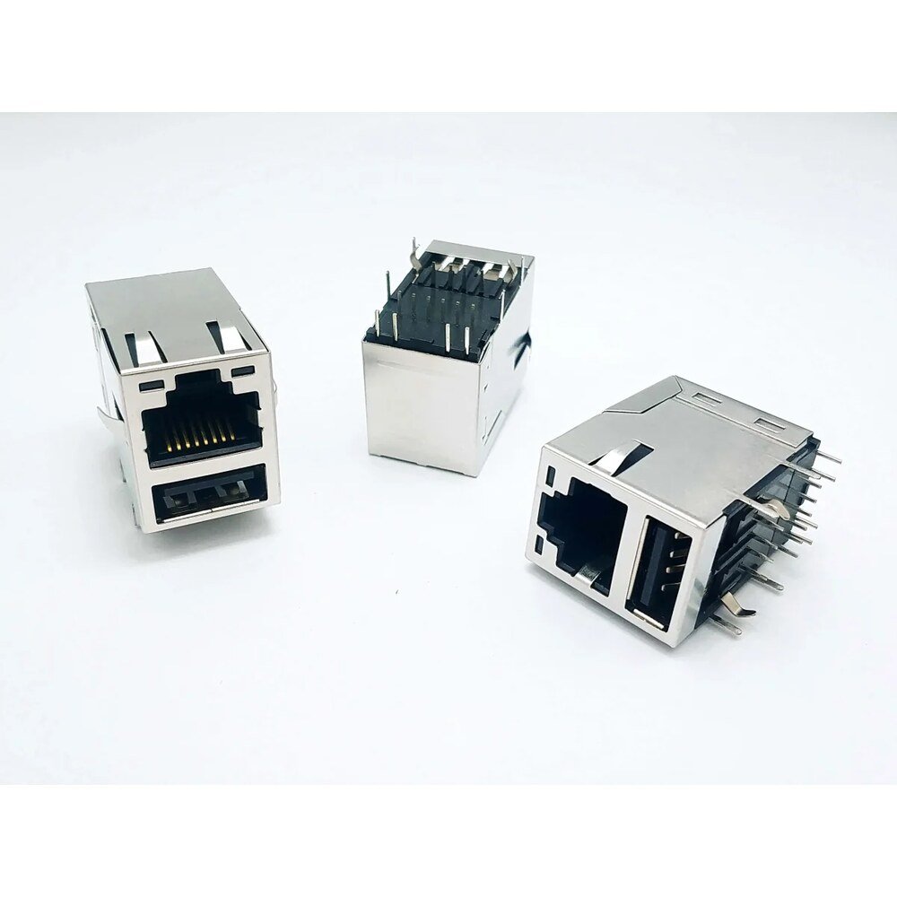 MR-C0239 Series - RJ45 LED Transformer Modular Jack + USB 2.0